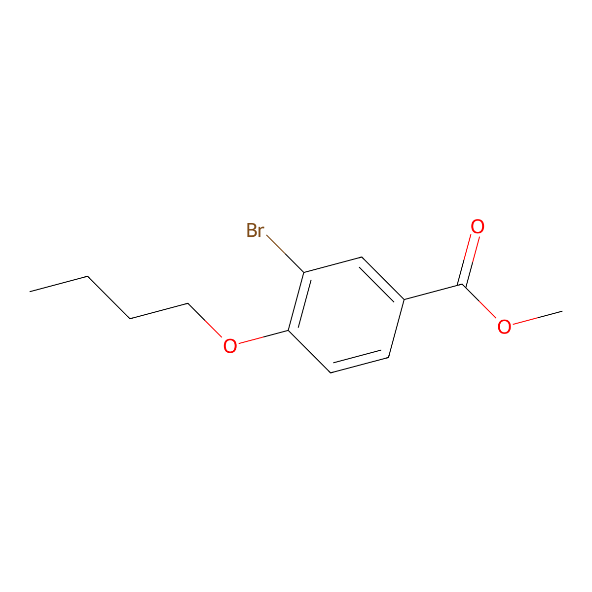 Methyl 3-bromo-4-butoxybenzoate molecular structure, CAS 1131594-29-0