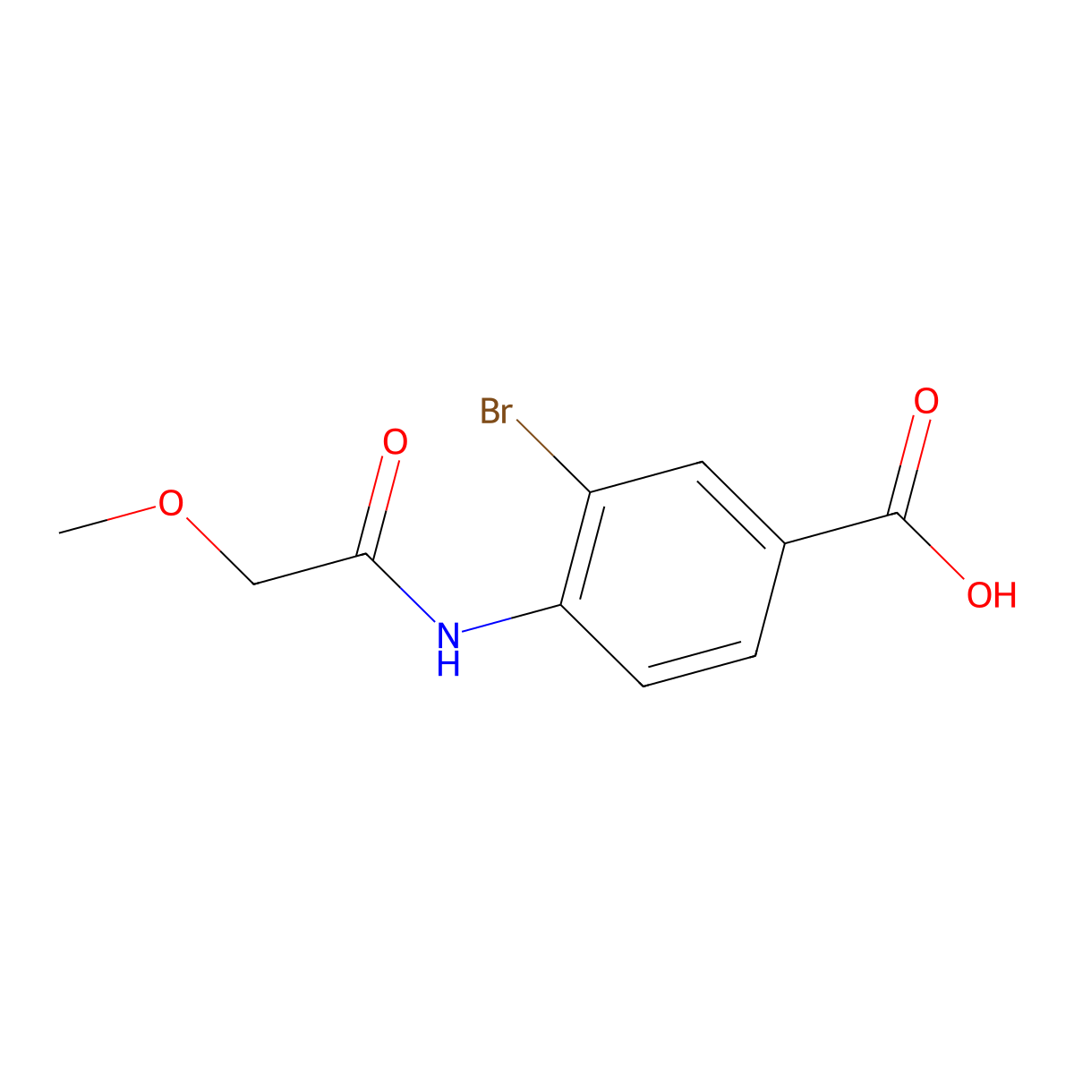 3-Bromo-4-(2-methoxyacetamido)benzoic acid molecular structure, CAS 1131594-32-5
