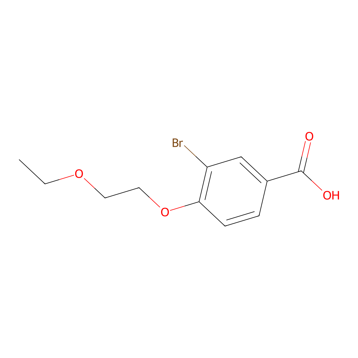 3-Bromo-4-(2-ethoxyethoxy)benzoic acid molecular structure, CAS 1131594-35-8