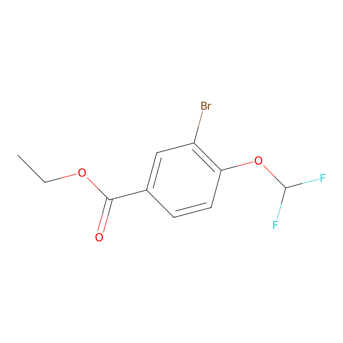 Ethyl 3-bromo-4-(difluoromethoxy)benzoate molecular structure, CAS 1131594-36-9