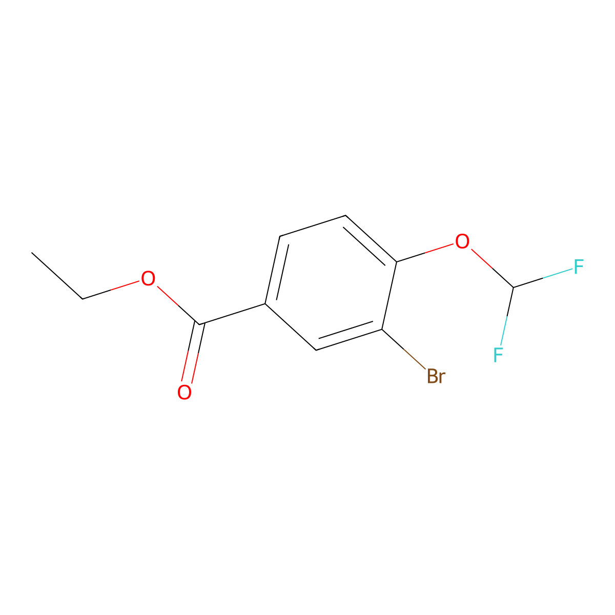 Ethyl 3-bromo-4-(difluoromethoxy)benzoate molecular structure, CAS 1131594-36-9
