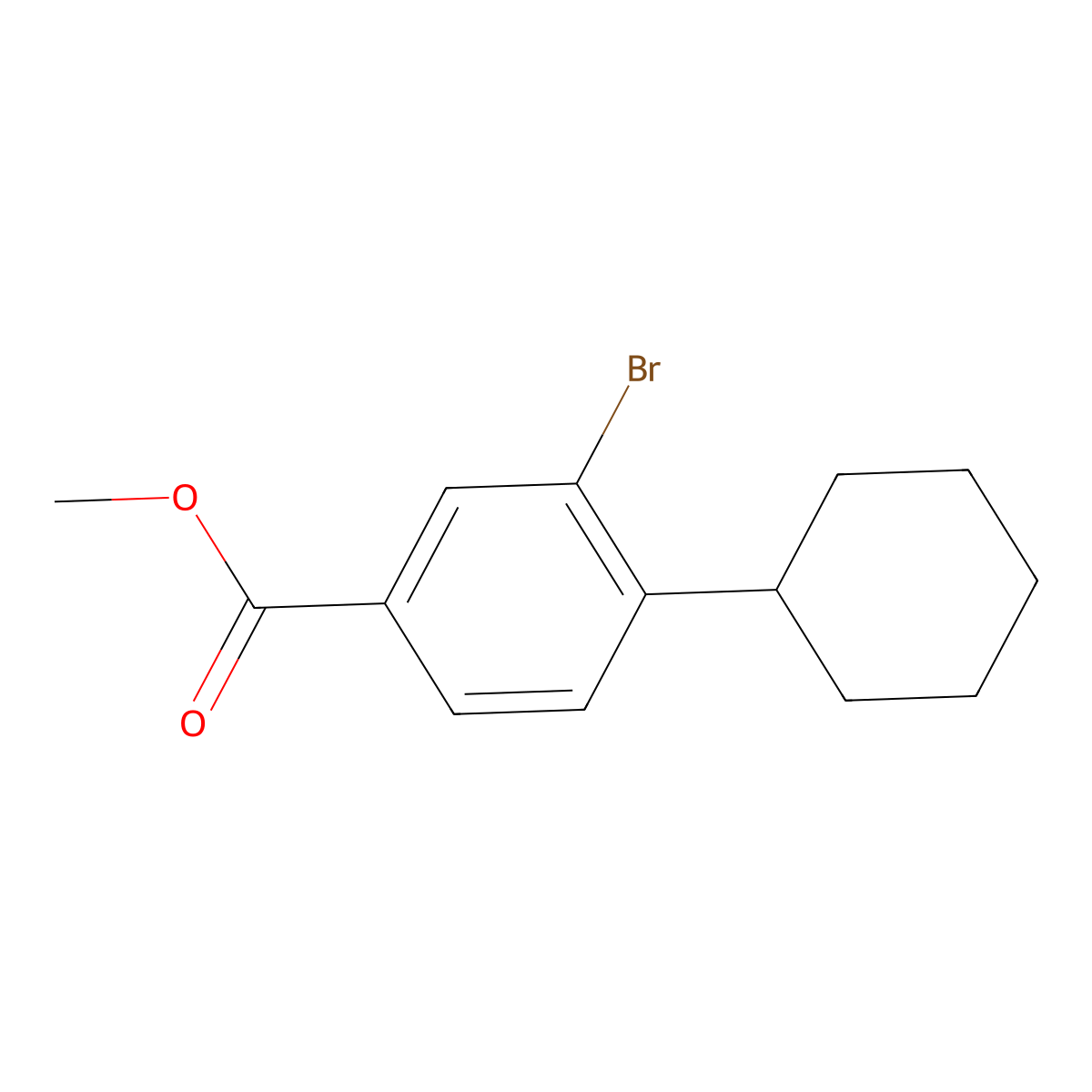 Methyl 3-bromo-4-cyclohexylbenzoate molecular structure, CAS 1131594-38-1