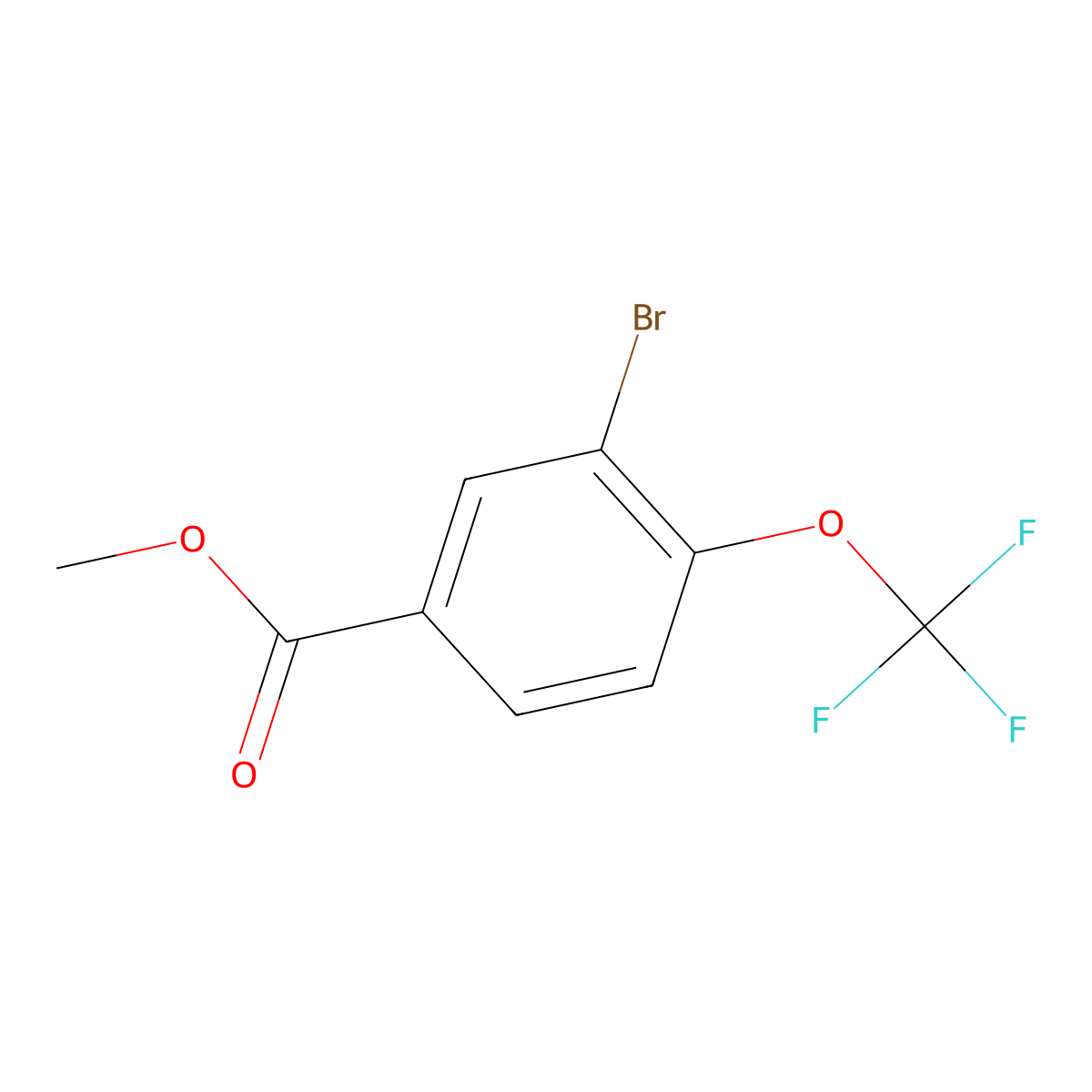 Methyl 3-bromo-4-(trifluoromethoxy)benzoate molecular structure, CAS 1131594-45-0