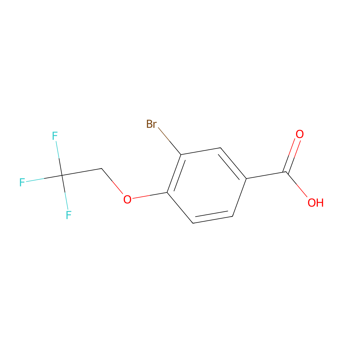 3-Bromo-4-(2,2,2-trifluoroethoxy)benzoic acid molecular structure, CAS 1131594-46-1