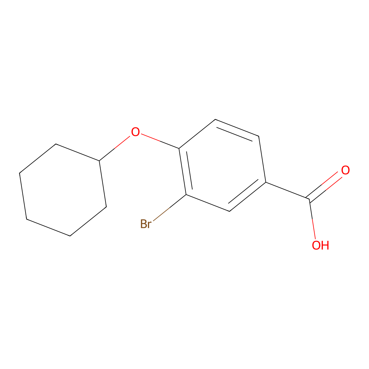 3-Bromo-4-(cyclohexyloxy)benzoic acid molecular structure, CAS 1131594-47-2