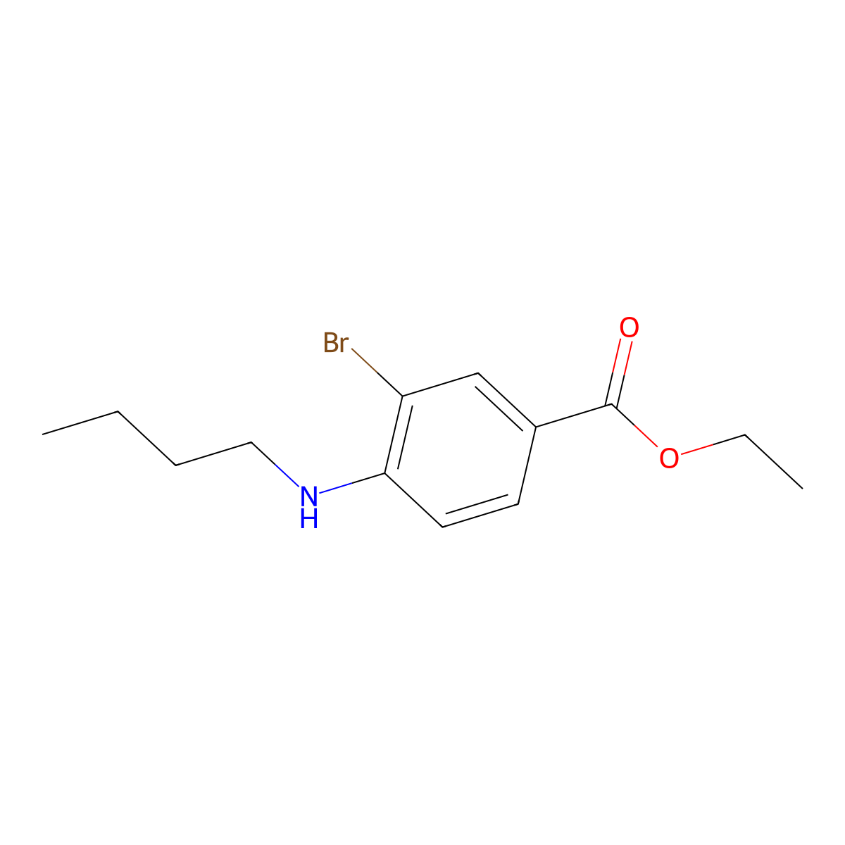 Ethyl 3-bromo-4-(butylamino)benzoate molecular structure, CAS 1131594-52-9