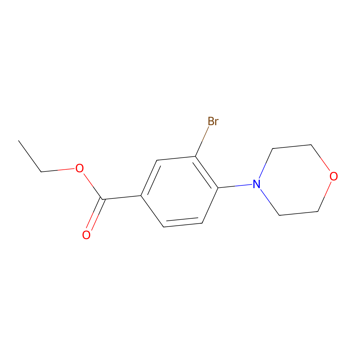 Ethyl 3-bromo-4-morpholinobenzoate molecular structure, CAS 1131594-63-2