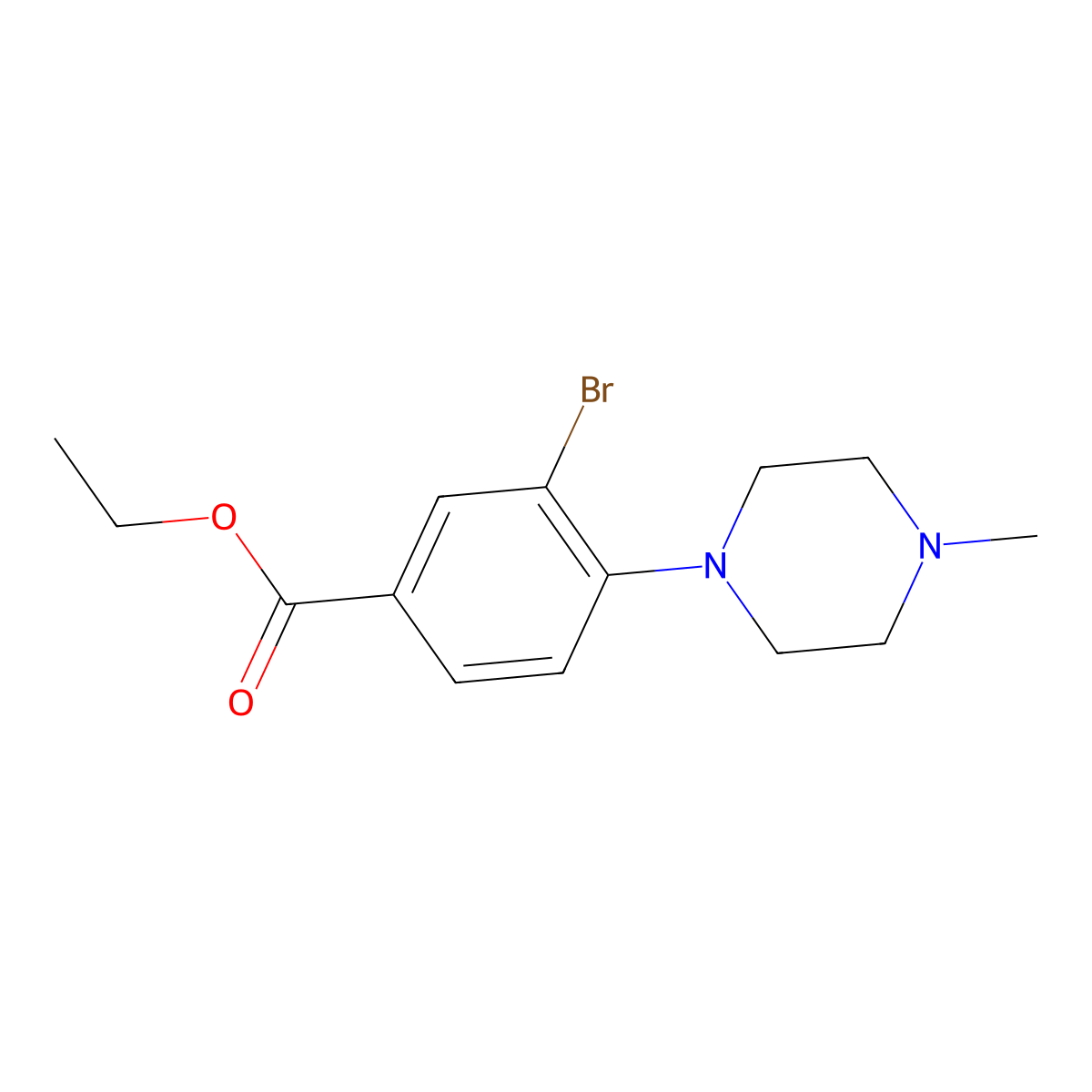 Ethyl 3-bromo-4-(4-methylpiperazin-1-yl)benzoate molecular structure, CAS 1131594-69-8