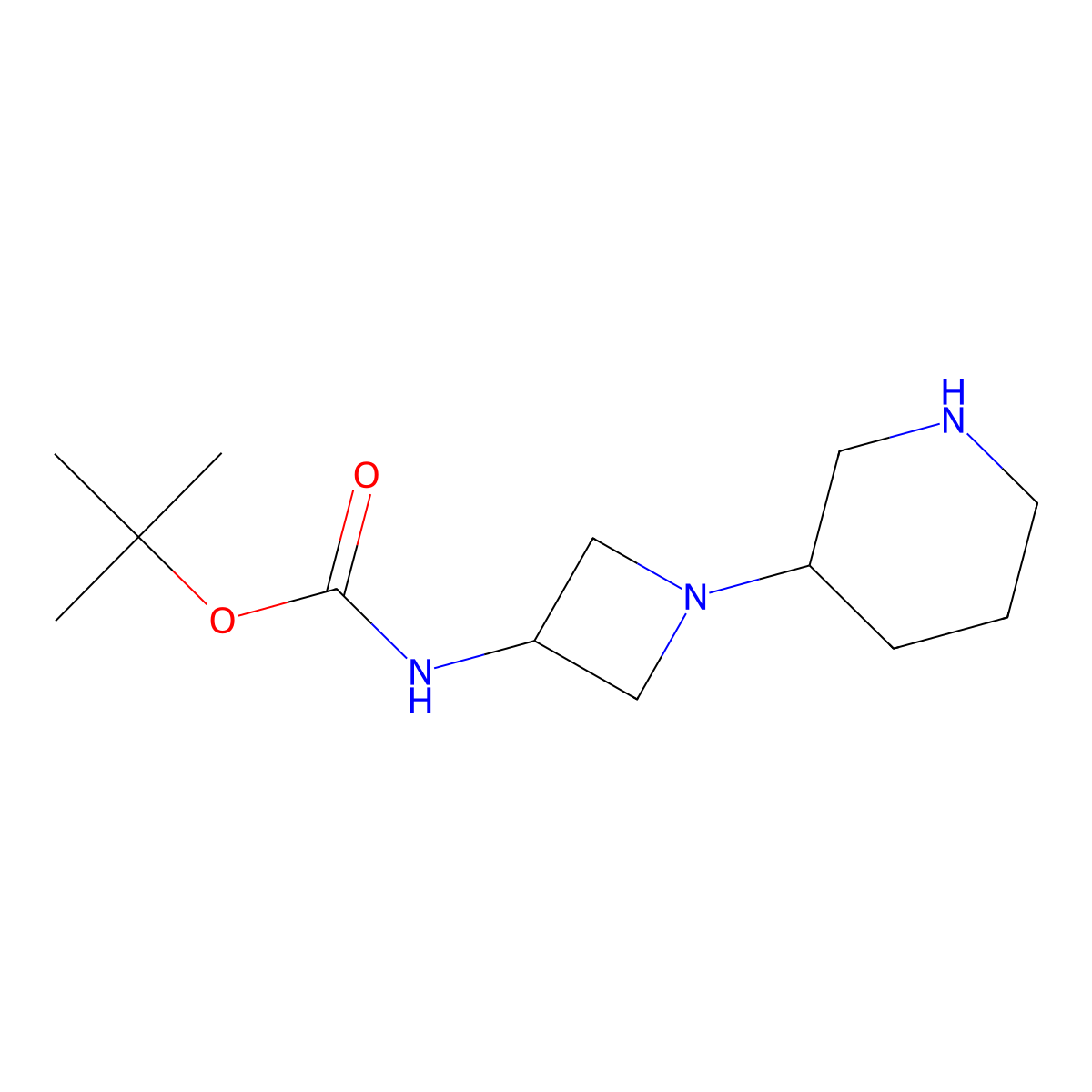 tert-Butyl (1-(piperidin-3-yl)azetidin-3-yl)carbamate molecular structure, CAS 1131594-78-9