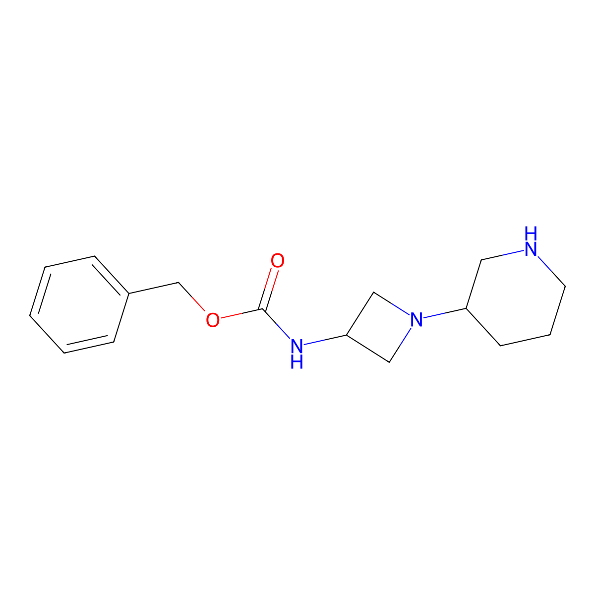 Benzyl (1-(piperidin-3-yl)azetidin-3-yl)carbamate molecular structure, CAS 1131594-90-5