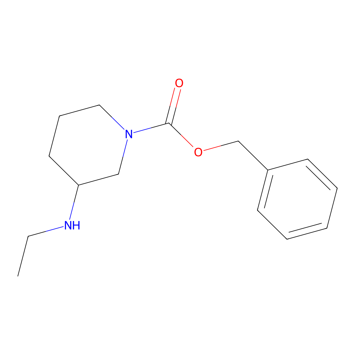 Benzyl 3-(ethylamino)piperidine-1-carboxylate molecular structure, CAS 1131594-94-9