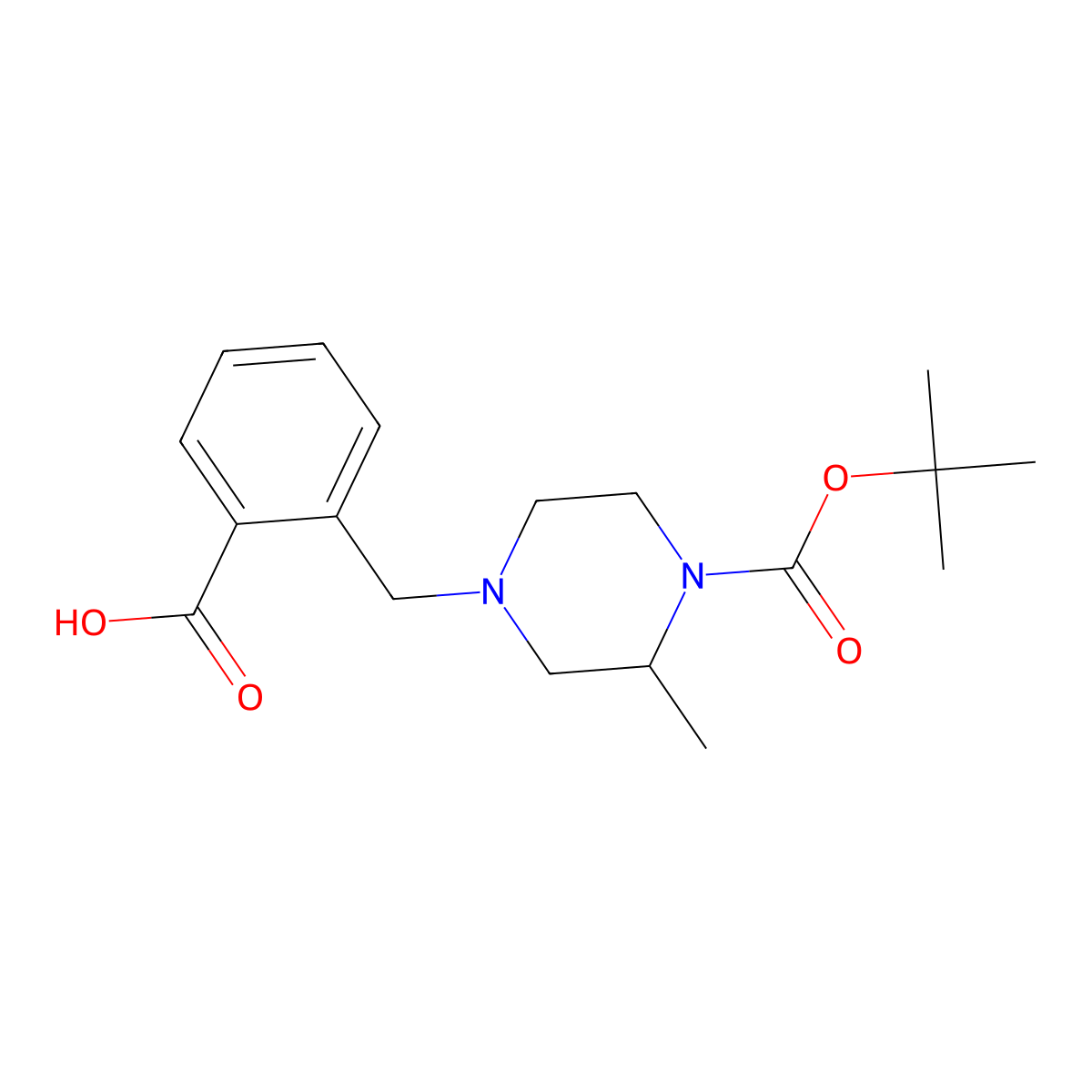 1-(2-Carboxyphenylmethyl)-3-methyl-4-boc-piperazine molecular structure, CAS 1131594-99-4