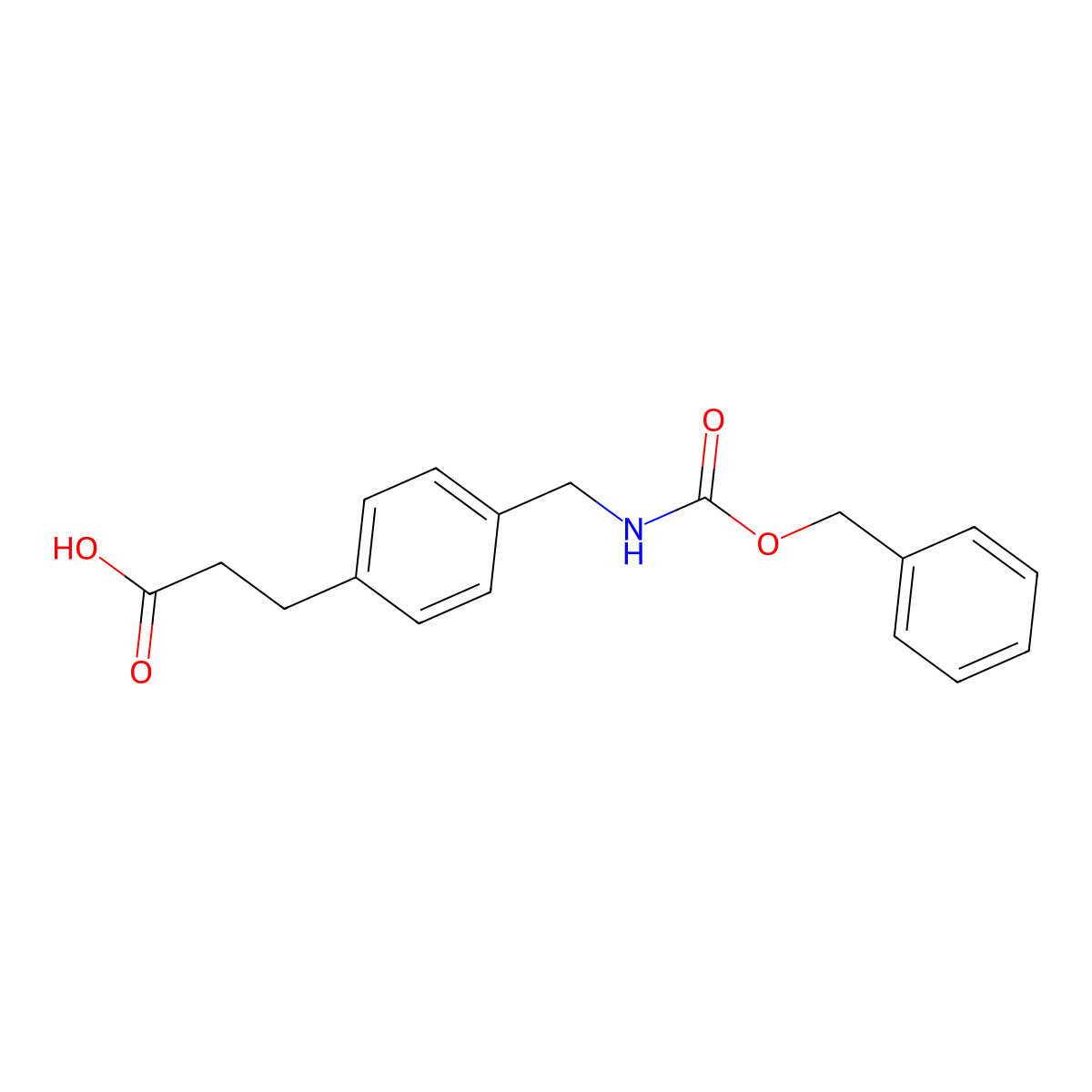 3-(4-((((Benzyloxy)carbonyl)amino)methyl)phenyl)propanoic acid molecular structure, CAS 1131595-04-4