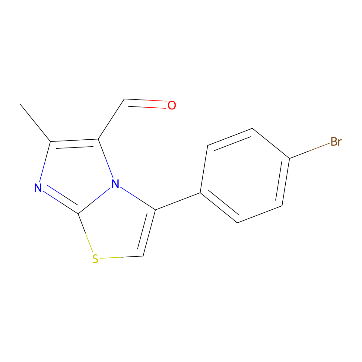 3-(4-Bromophenyl)-6-methylimidazo[2,1-b][1,3]thiazole-5-carbaldehyde molecular structure, CAS 1131604-07-3