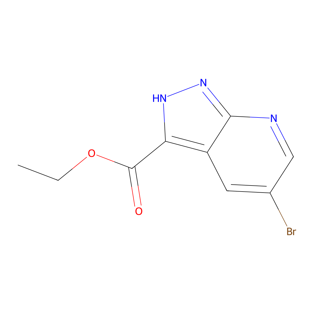 ethyl 5-bromo-1H-pyrazolo[3,4-b]pyridine-3-carboxylate molecular structure, CAS 1131604-85-7