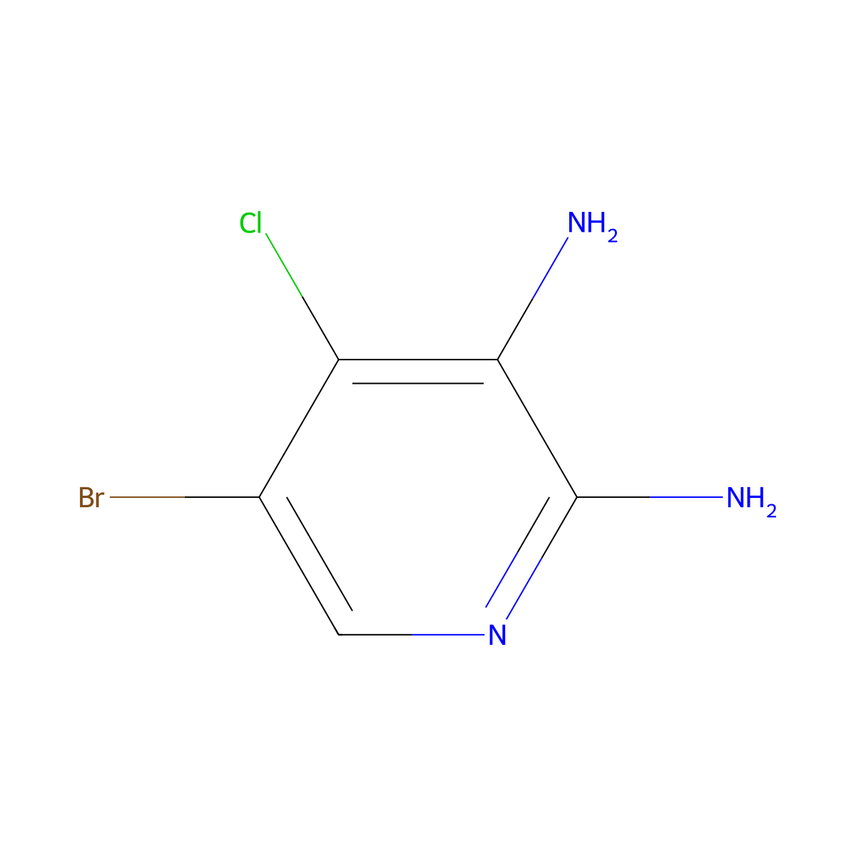 5-Bromo-4-chloro-pyridine-2,3-diamine molecular structure, CAS 1131604-99-3