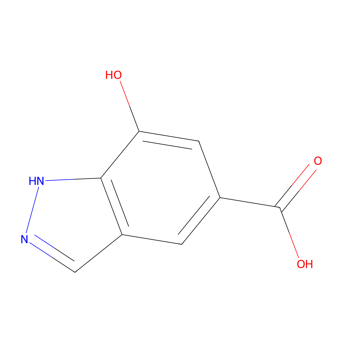 7-Hydroxy-1H-indazole-5-carboxylic acid molecular structure, CAS 1131605-20-3