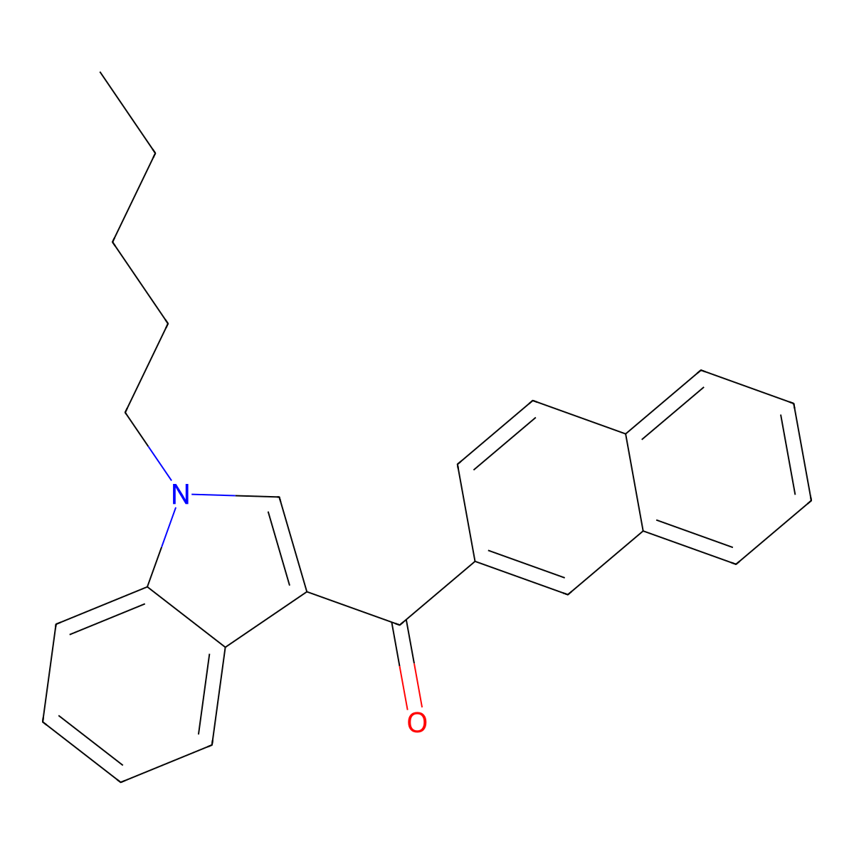 1-Naphthalenyl(1-pentyl-1H-indol-3-yl)methanone molecular structure, CAS 1131605-25-8