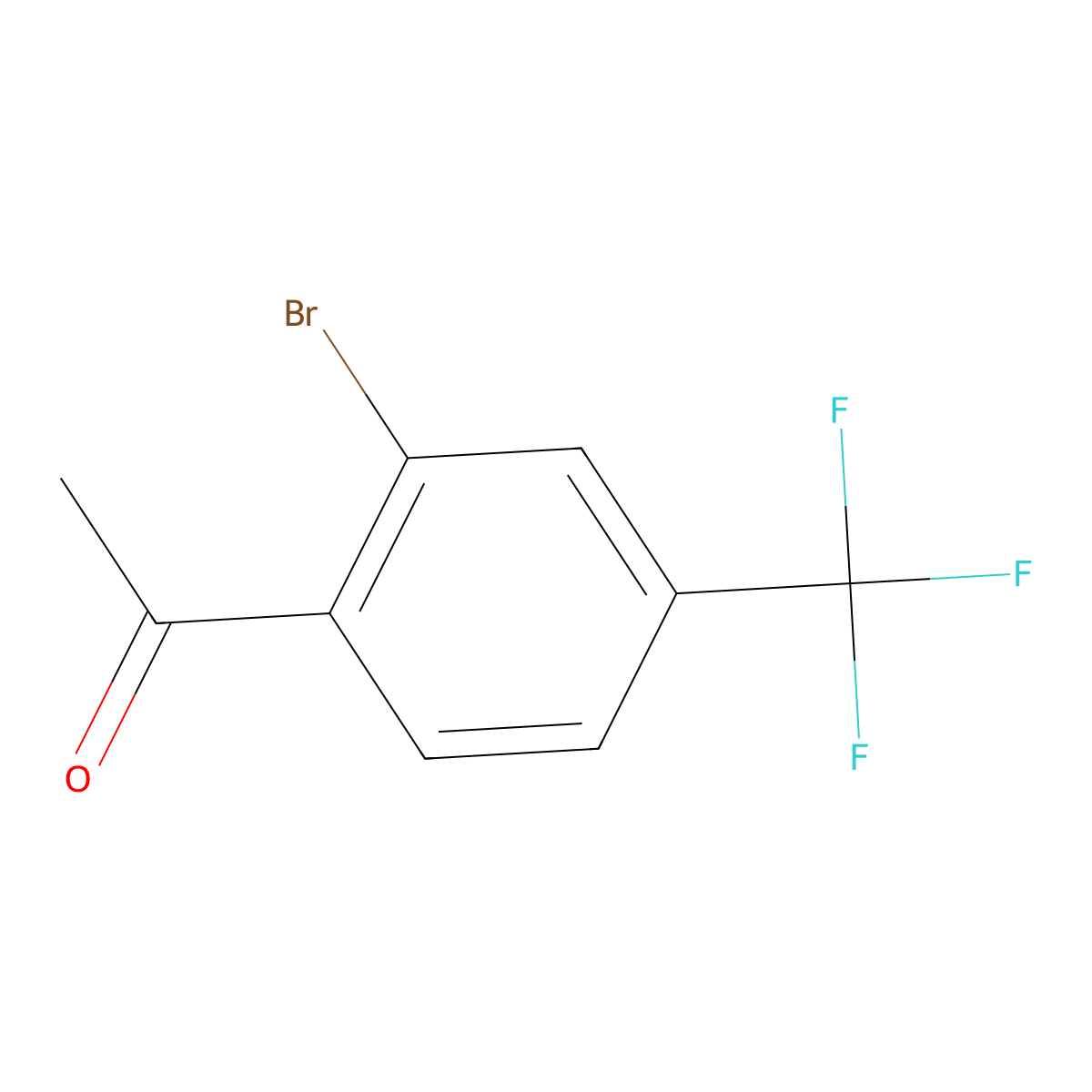 1-(2-Bromo-4-(trifluoromethyl)phenyl)ethanone molecular structure, CAS 1131605-31-6