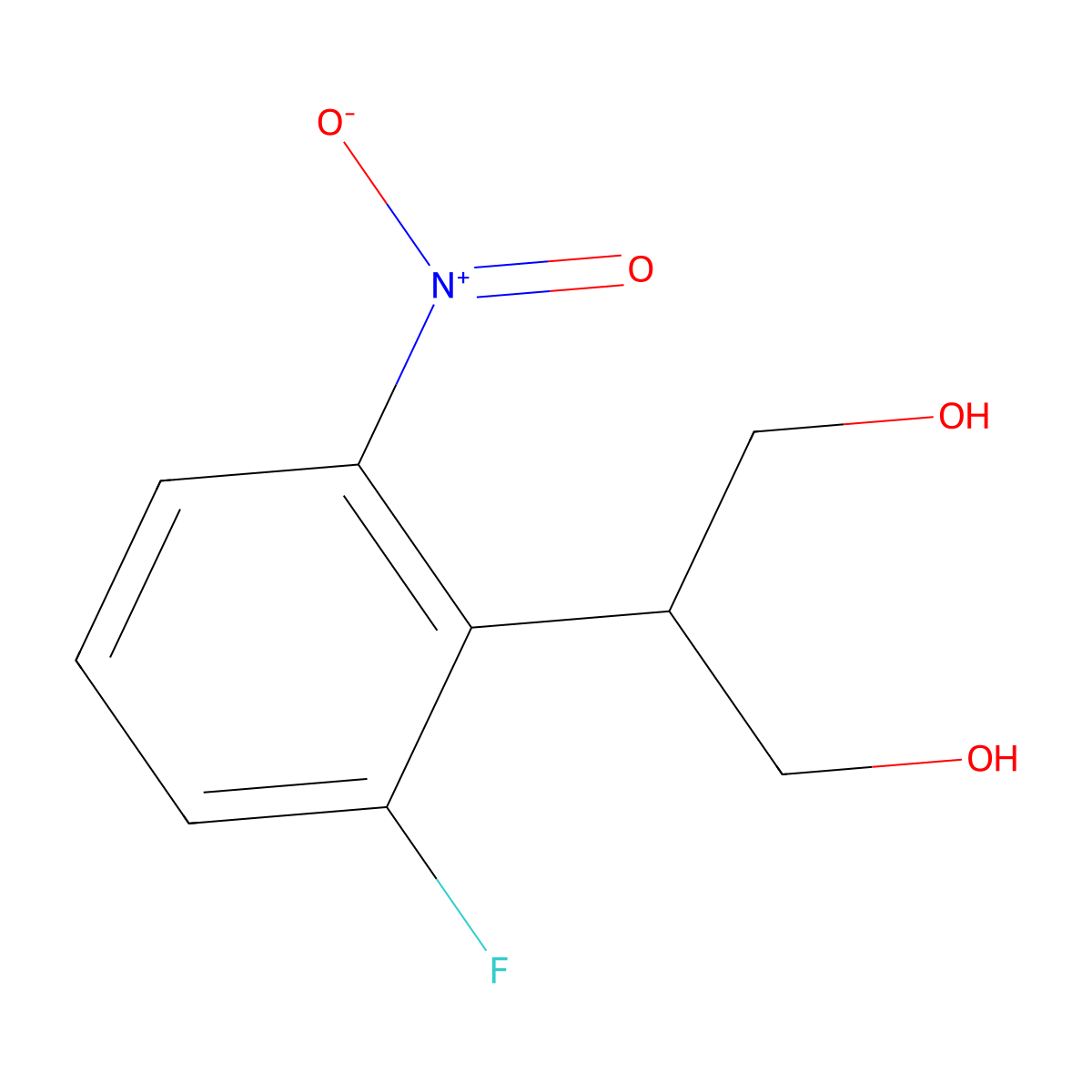 2-(2-Fluoro-6-nitrophenyl)propane-1,3-diol molecular structure, CAS 1131605-32-7