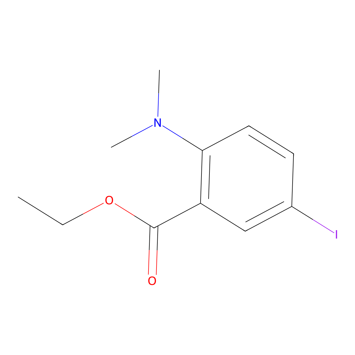 Ethyl 2-(dimethylamino)-5-iodobenzoate molecular structure, CAS 1131605-33-8