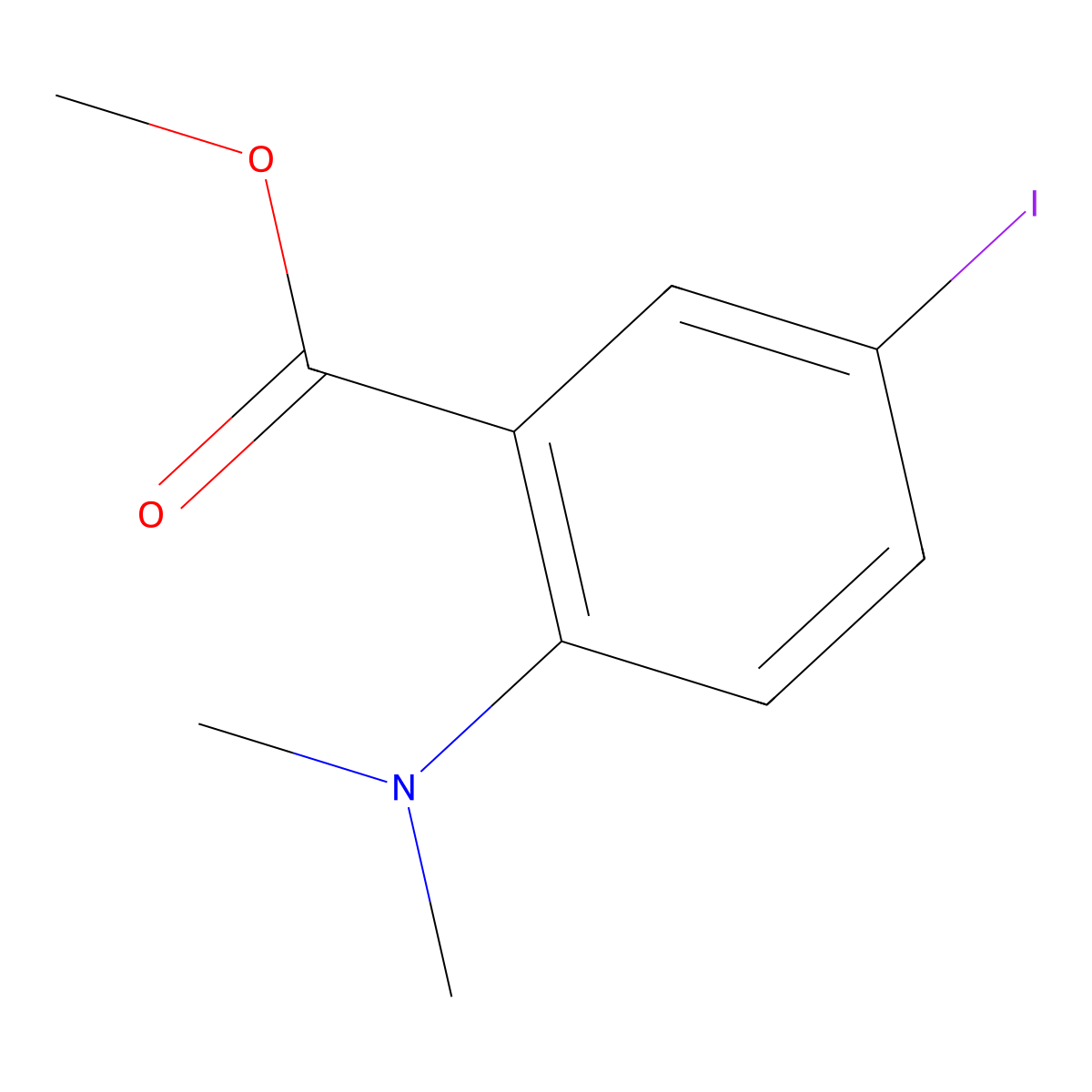Methyl 2-(dimethylamino)-5-iodobenzoate molecular structure, CAS 1131605-35-0
