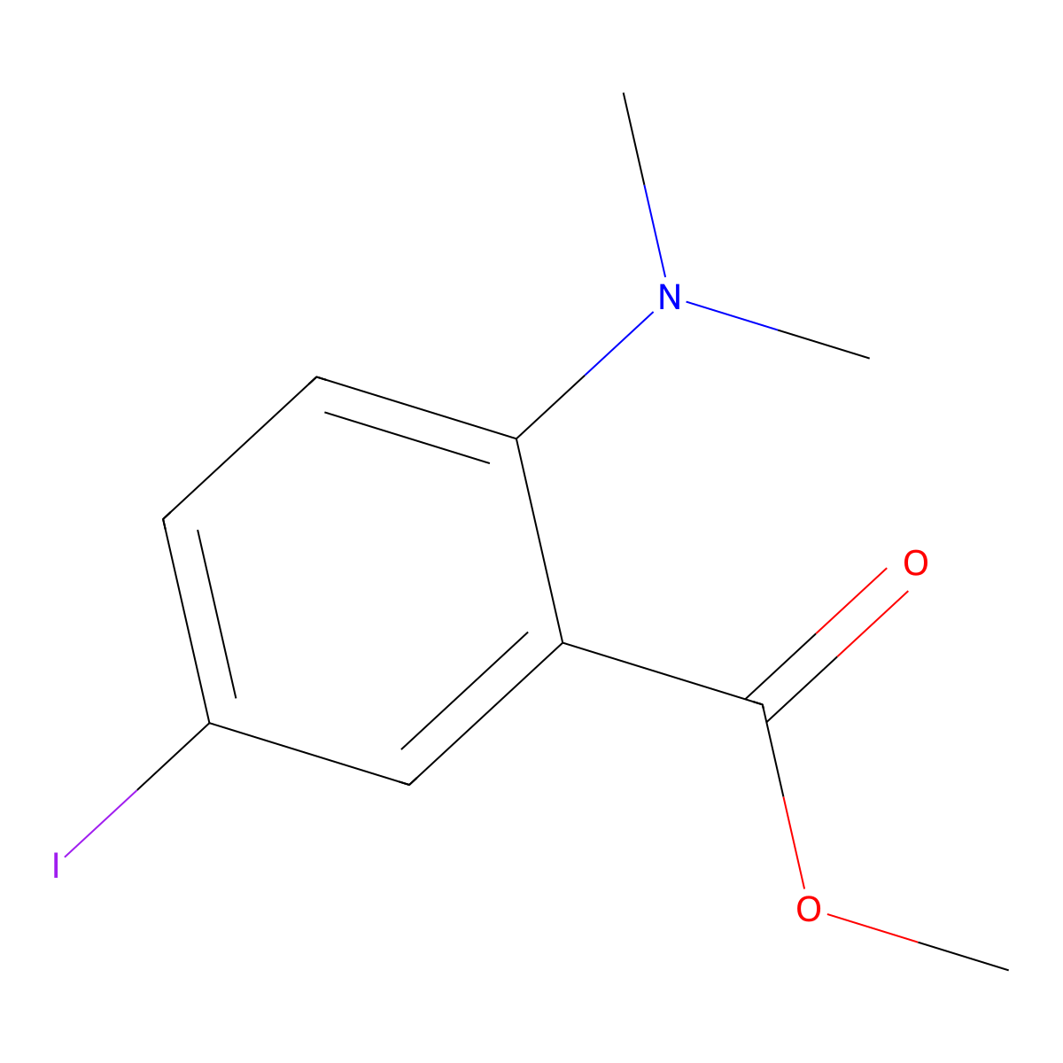 Methyl 2-(dimethylamino)-5-iodobenzoate molecular structure, CAS 1131605-35-0