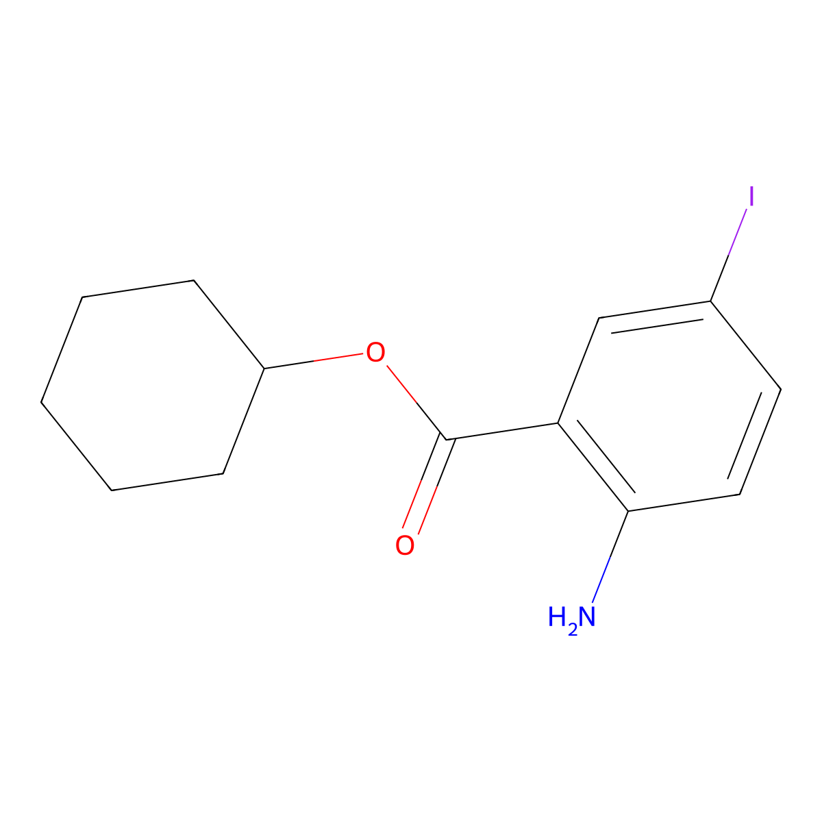Cyclohexyl 2-amino-5-iodobenzoate molecular structure, CAS 1131605-36-1