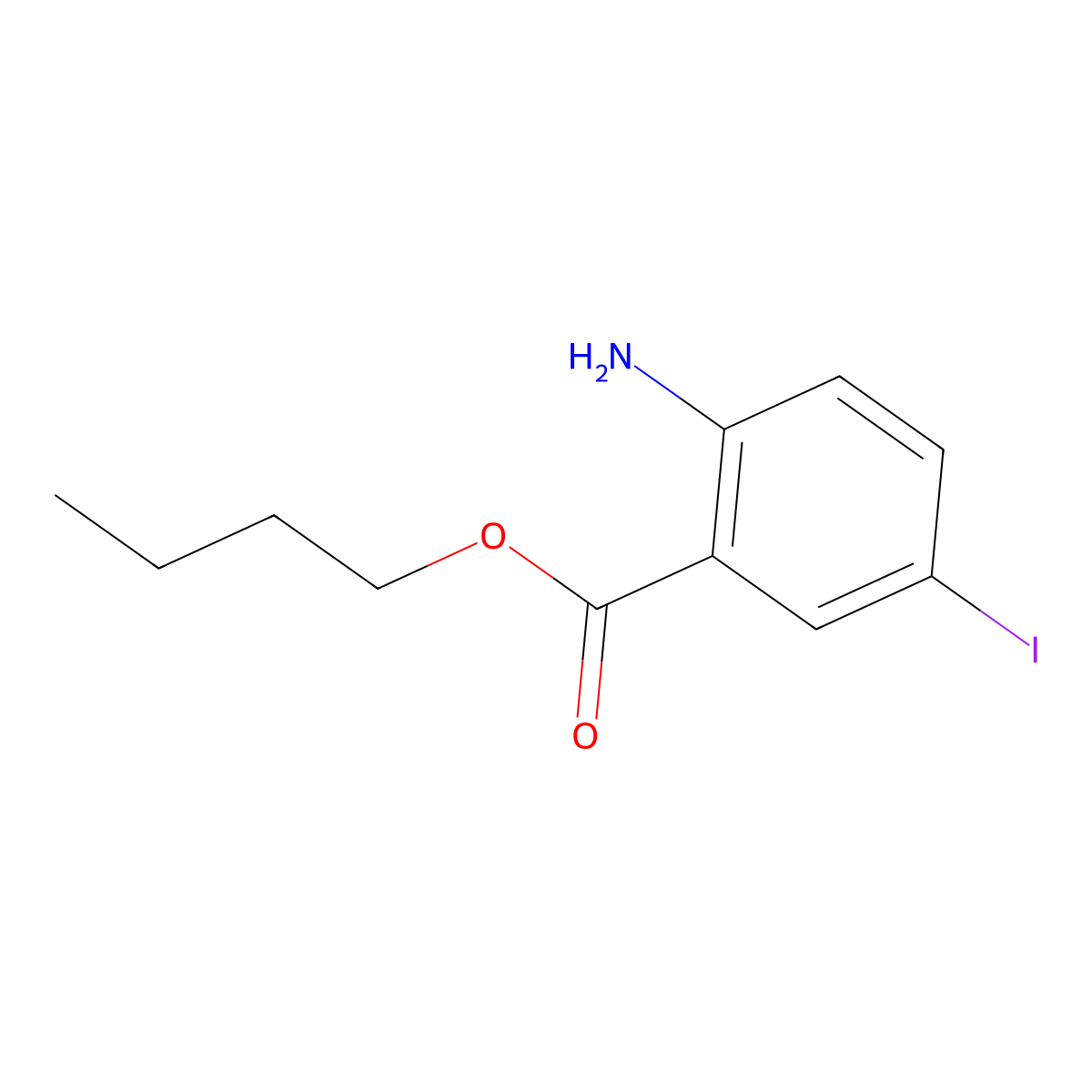Butyl 2-amino-5-iodobenzoate molecular structure, CAS 1131605-38-3