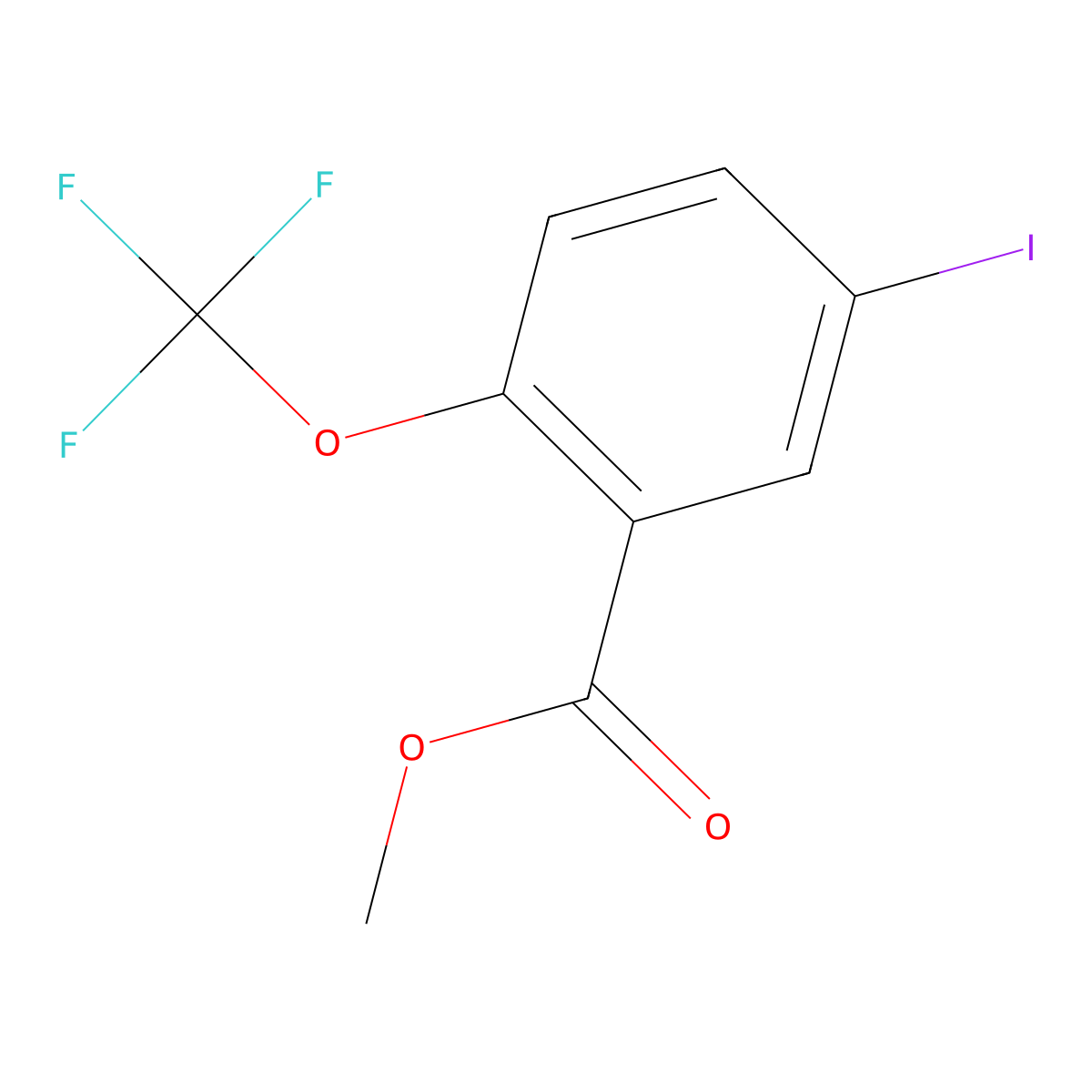 Methyl 5-iodo-2-(trifluoromethoxy)benzoate molecular structure, CAS 1131605-40-7