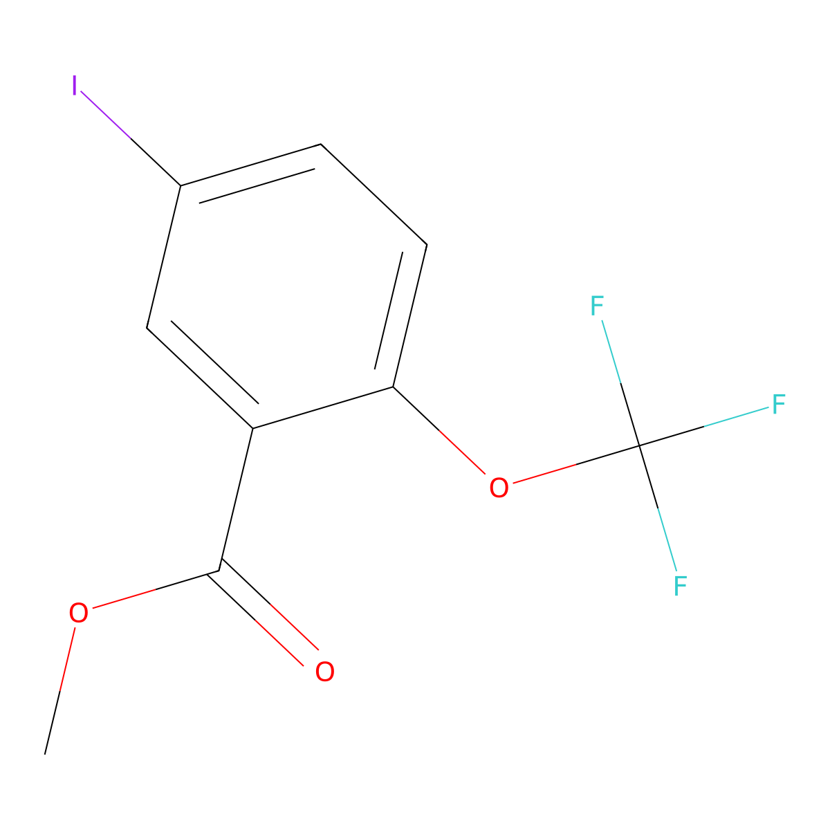Methyl 5-iodo-2-(trifluoromethoxy)benzoate molecular structure, CAS 1131605-40-7