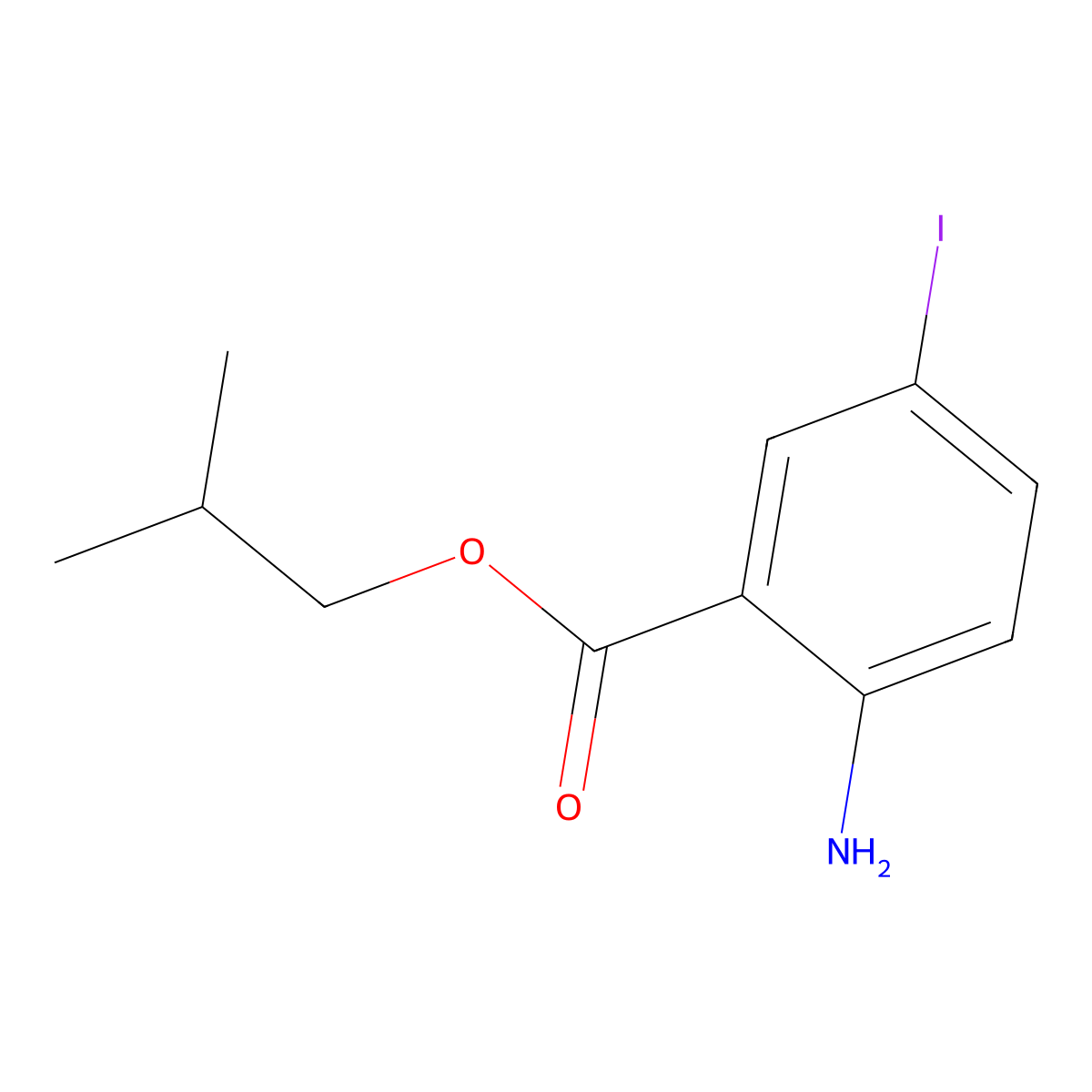 Isobutyl 2-amino-5-iodobenzoate molecular structure, CAS 1131605-42-9