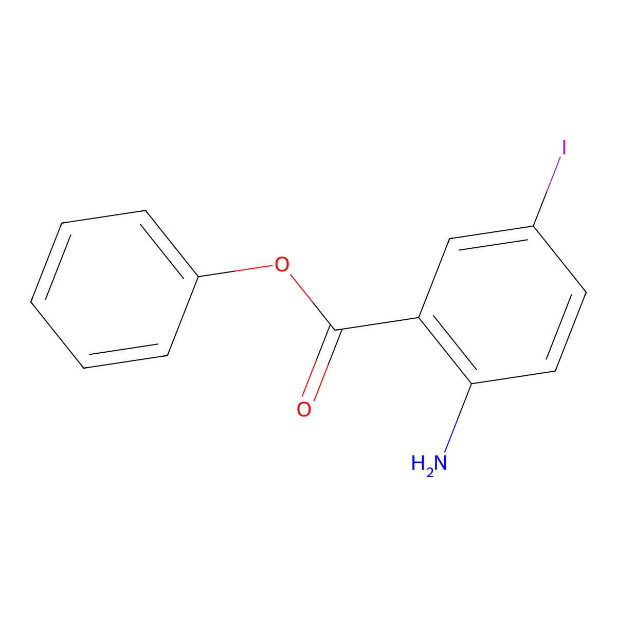 Phenyl 2-amino-5-iodobenzoate molecular structure, CAS 1131605-43-0