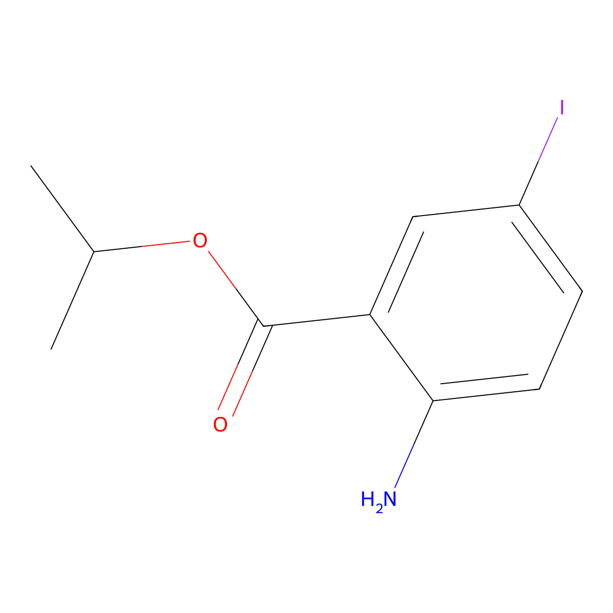Isopropyl 2-amino-5-iodobenzoate molecular structure, CAS 1131605-44-1