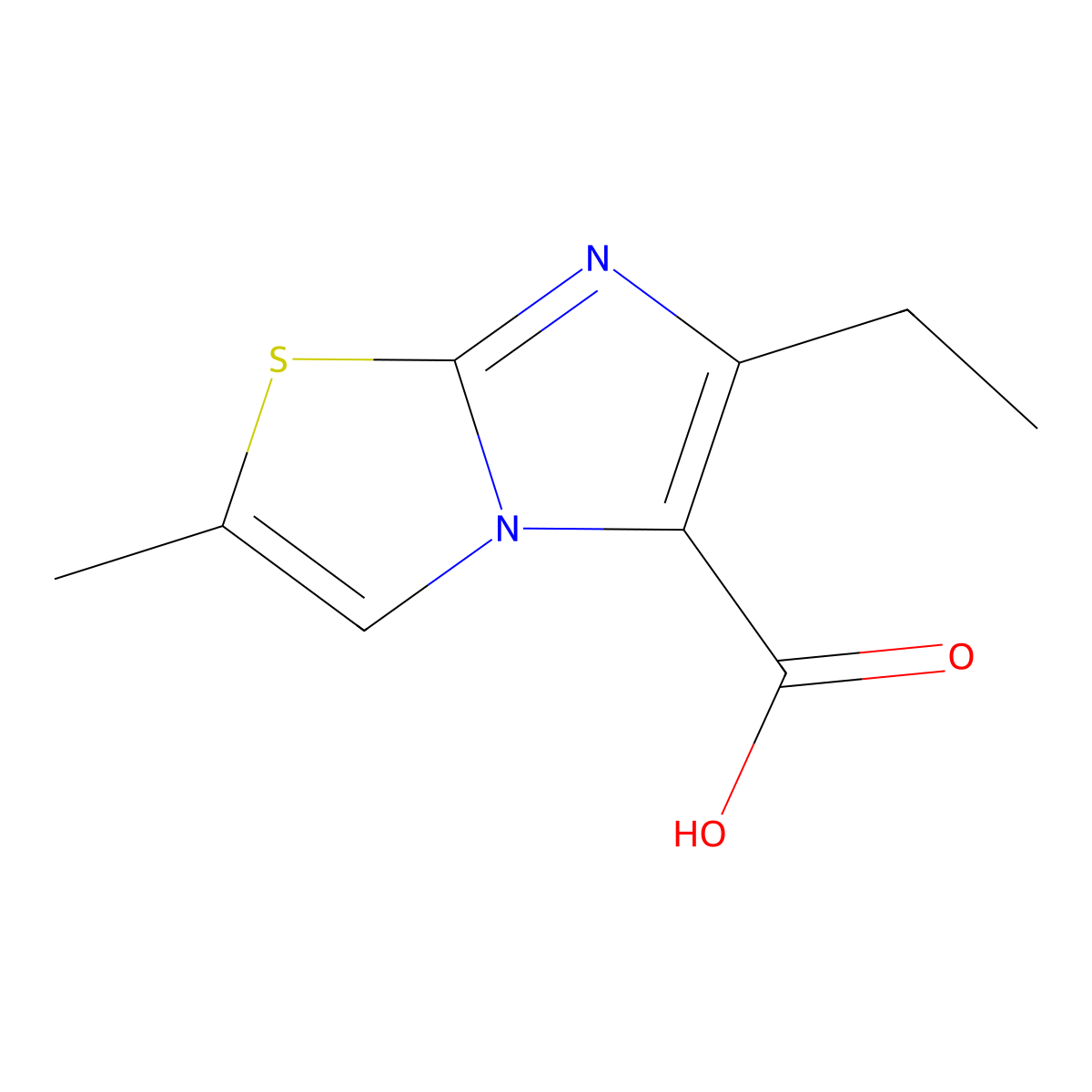 6-Ethyl-2-methylimidazo[2,1-b][1,3]thiazole-5-carboxylic acid molecular structure, CAS 1131613-58-5