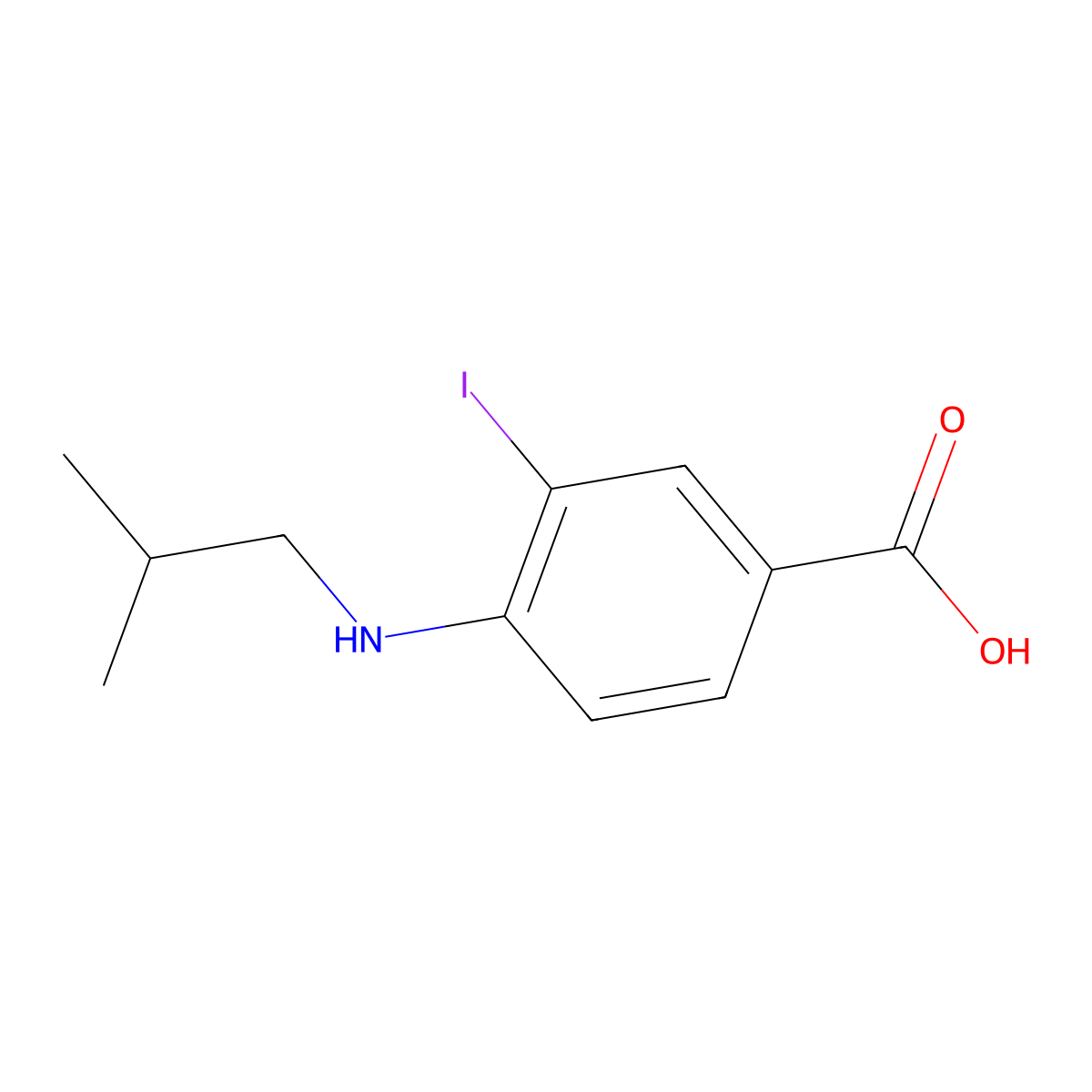 3-Iodo-4-(isobutylamino)benzoic acid molecular structure, CAS 1131614-01-1