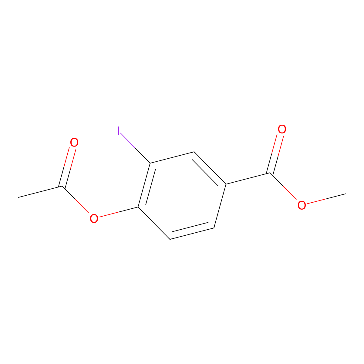 Methyl 4-acetoxy-3-iodobenzoate molecular structure, CAS 1131614-03-3
