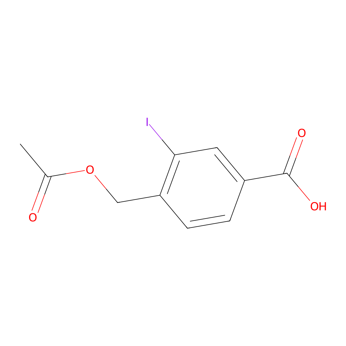 4-(Acetoxymethyl)-3-iodobenzoic acid molecular structure, CAS 1131614-05-5