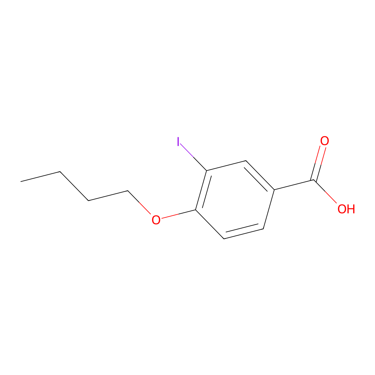 4-Butoxy-3-iodobenzoic acid molecular structure, CAS 1131614-07-7