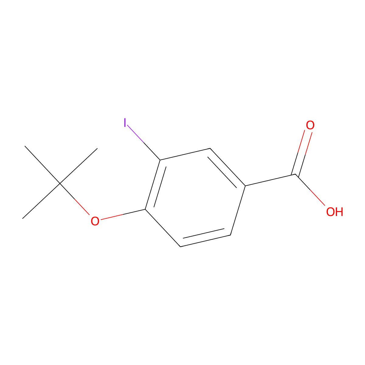 4-Tert-butoxy-3-iodobenzoic acid molecular structure, CAS 1131614-11-3