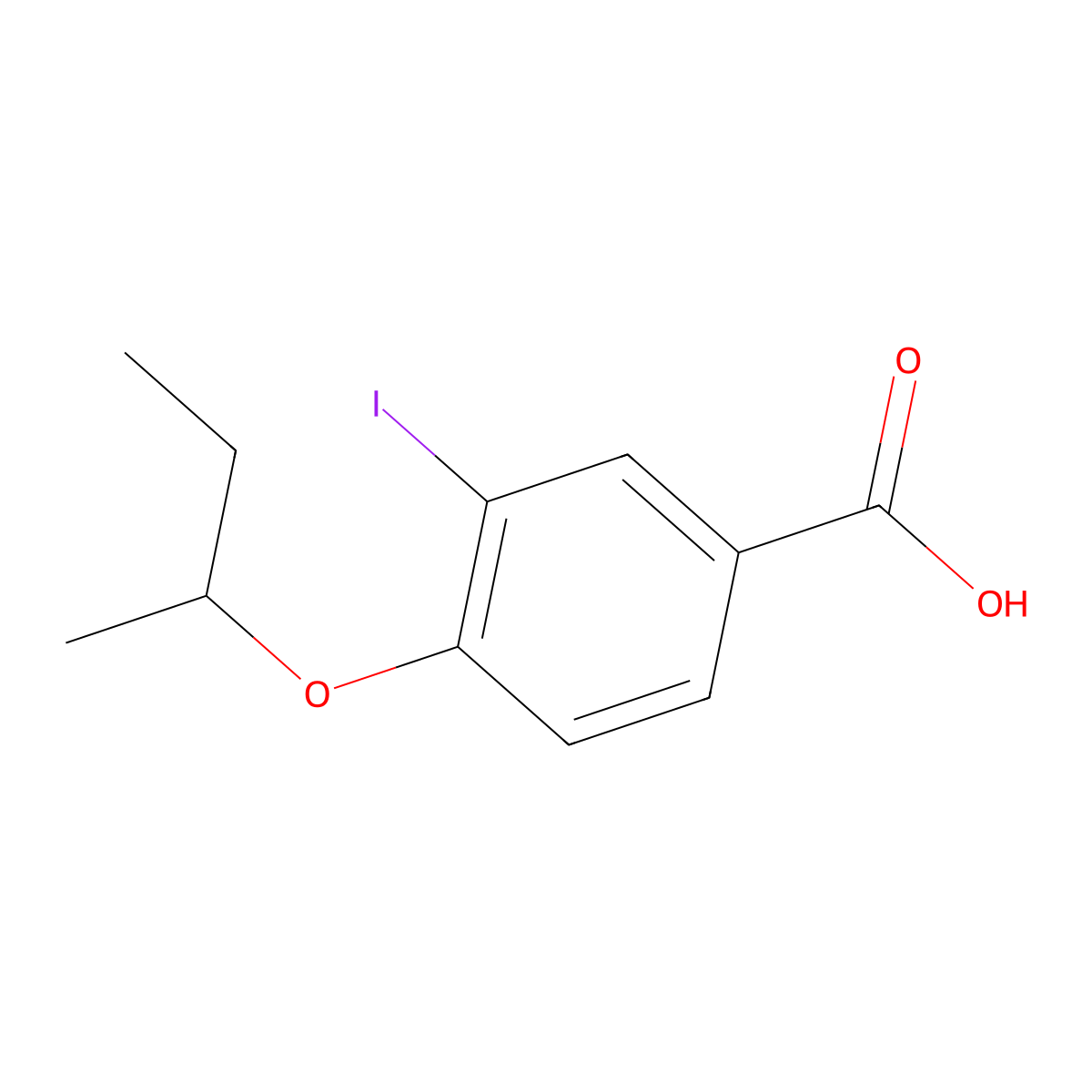 4-Sec-butoxy-3-iodobenzoic acid molecular structure, CAS 1131614-17-9