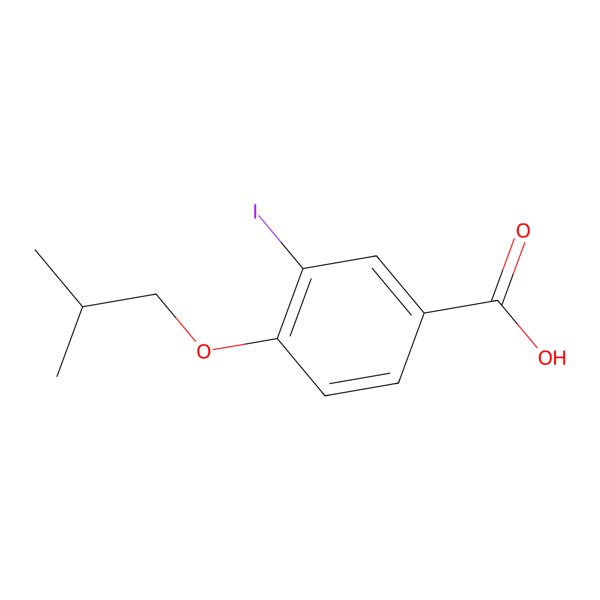 3-Iodo-4-isobutoxybenzoic acid molecular structure, CAS 1131614-19-1