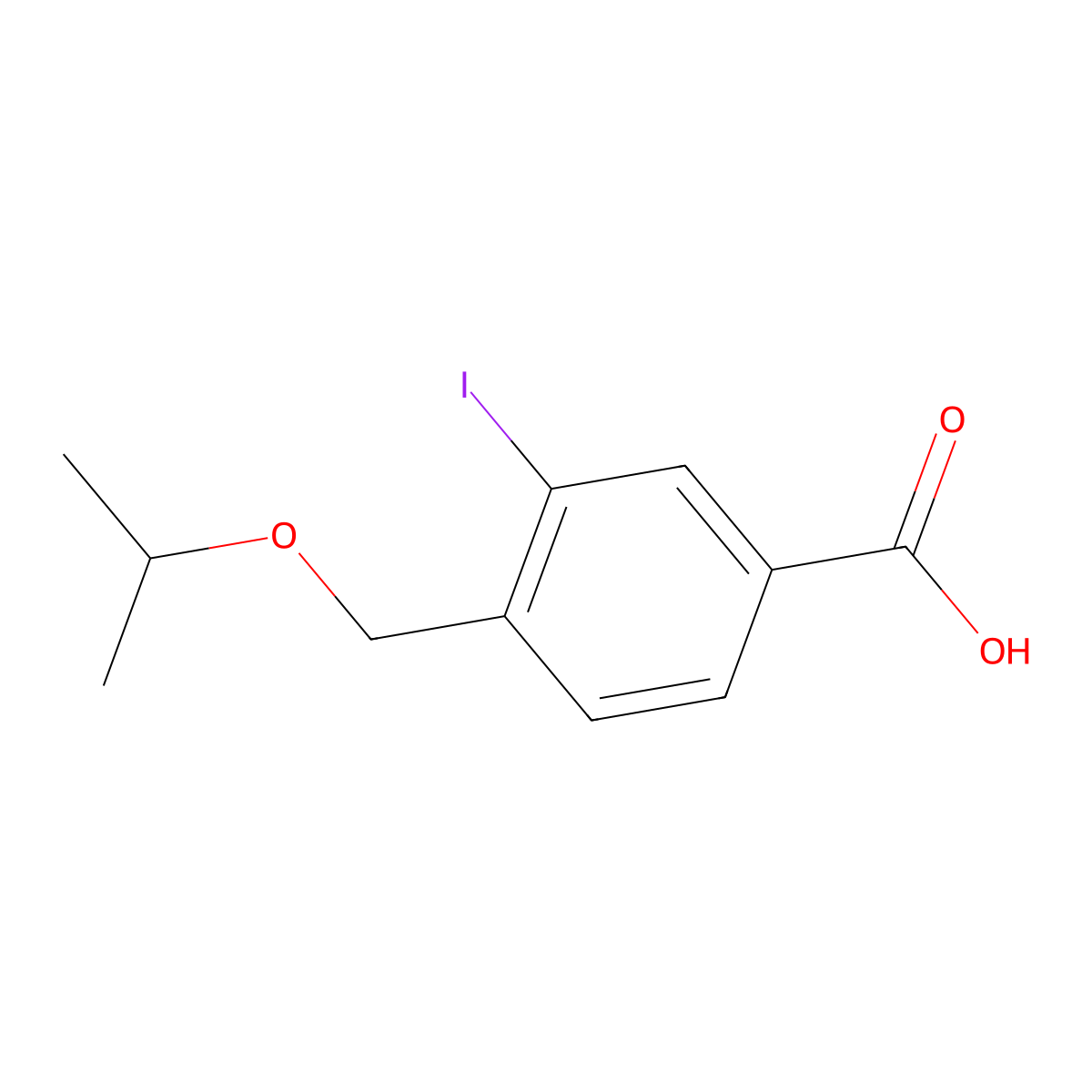 3-Iodo-4-(isopropoxymethyl)benzoic acid molecular structure, CAS 1131614-21-5