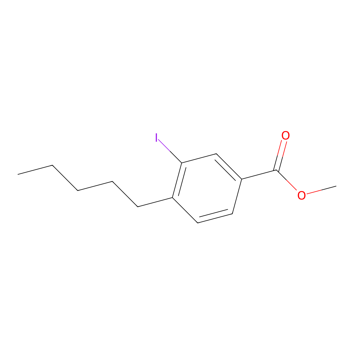 Methyl 3-iodo-4-pentylbenzoate molecular structure, CAS 1131614-32-8