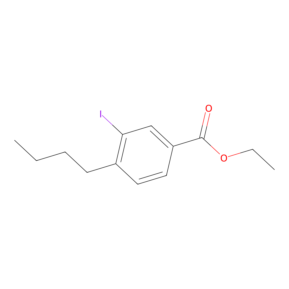 Ethyl 4-butyl-3-iodobenzoate molecular structure, CAS 1131614-33-9