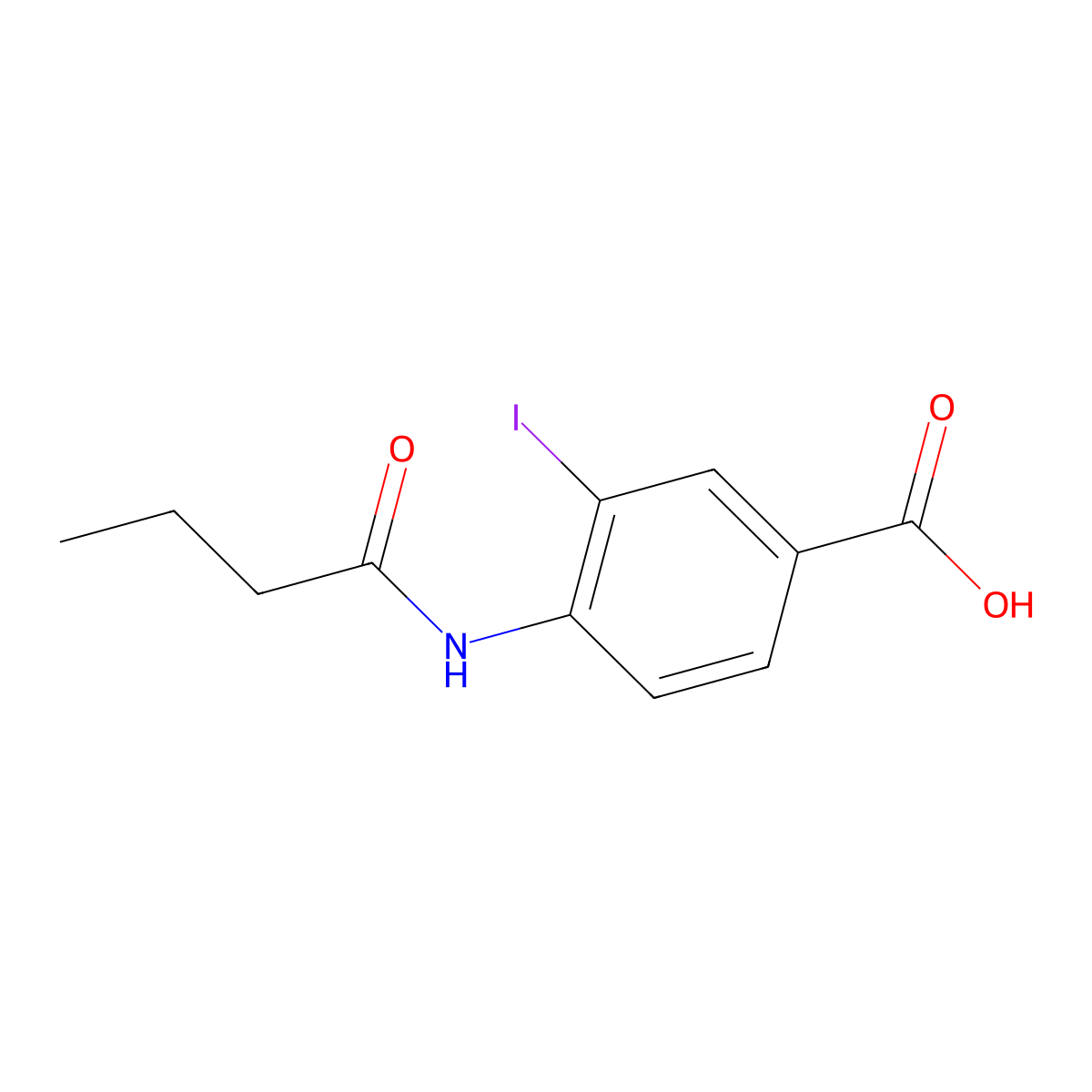 4-Butyramido-3-iodobenzoic acid molecular structure, CAS 1131614-35-1