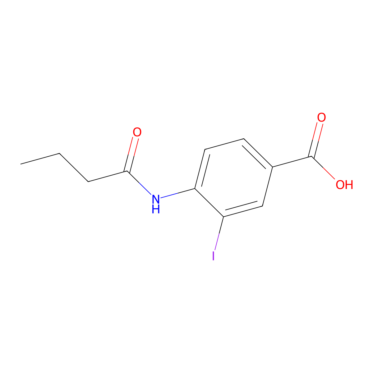 4-Butyramido-3-iodobenzoic acid molecular structure, CAS 1131614-35-1