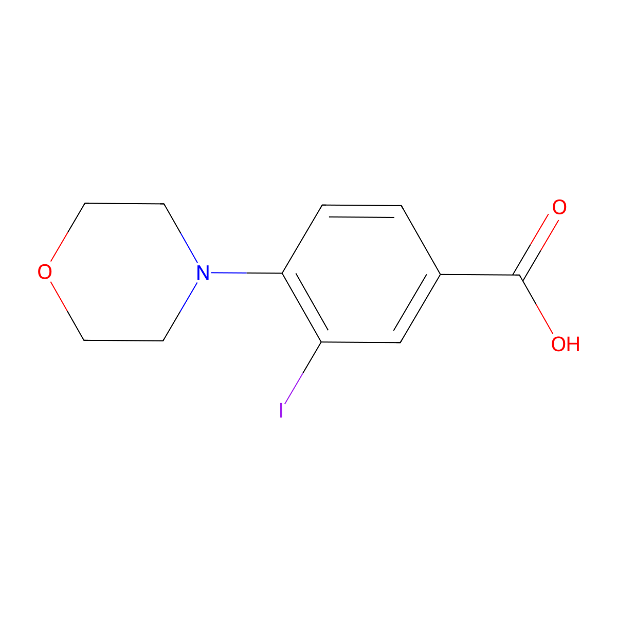 3-Iodo-4-morpholinobenzoic acid molecular structure, CAS 1131614-36-2