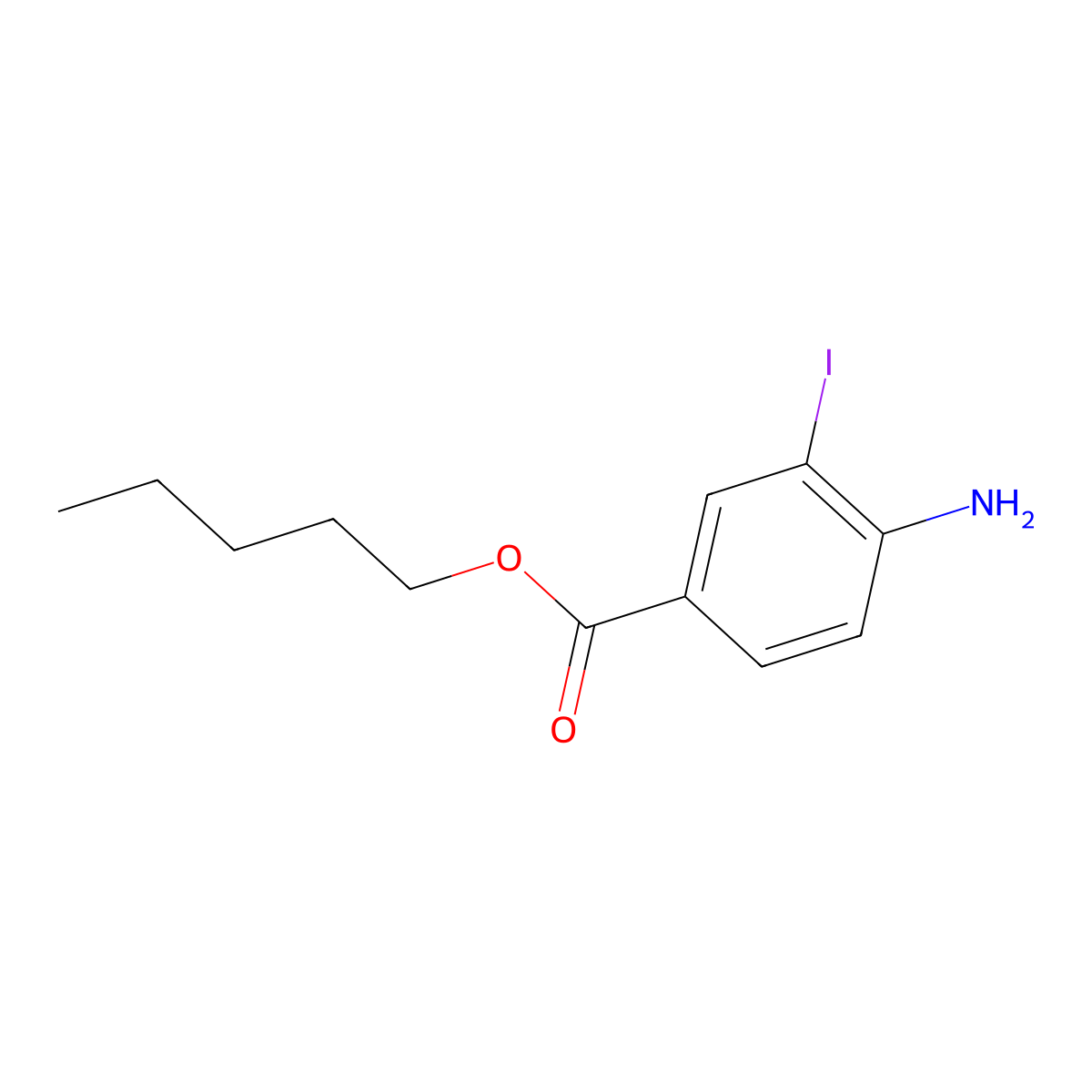 Pentyl 4-amino-3-iodobenzoate molecular structure, CAS 1131614-38-4