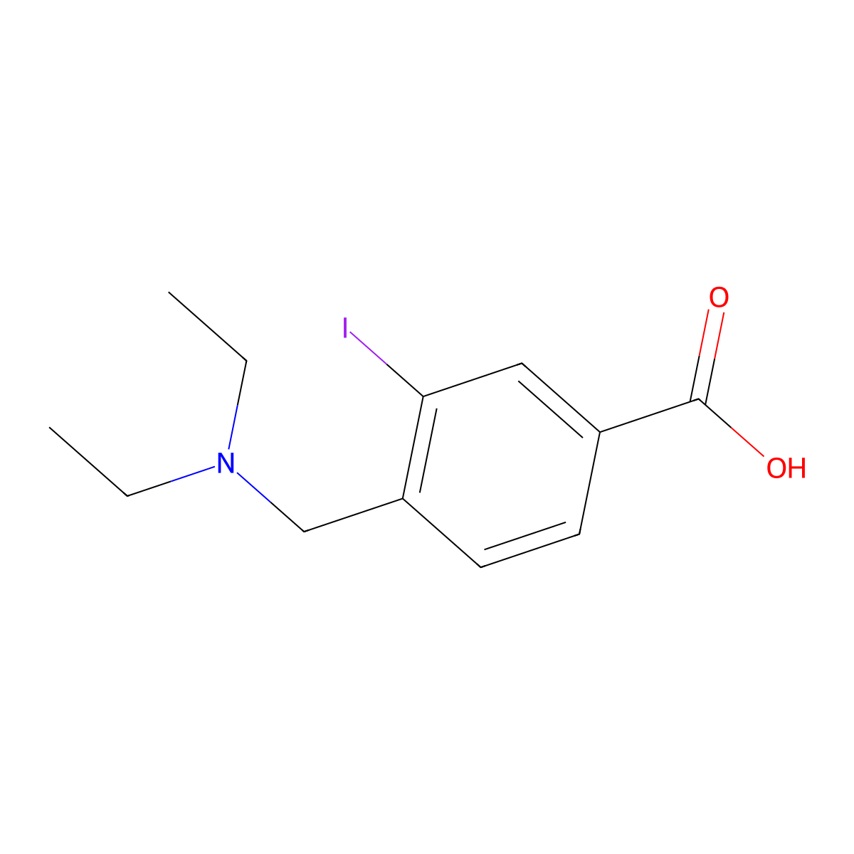 4-((Diethylamino)methyl)-3-iodobenzoic acid molecular structure, CAS 1131614-39-5
